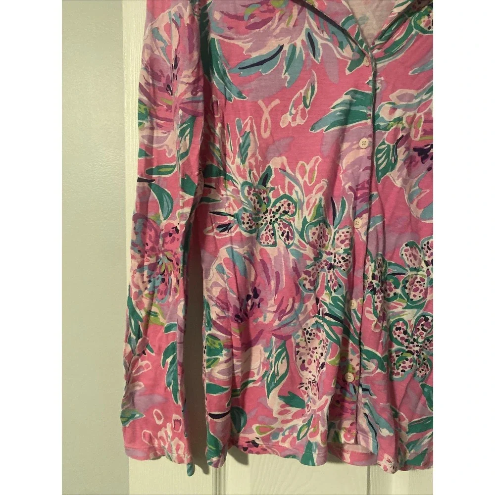 LILLY PULITZER PJ Knit Top Cockatoo Pink Paws For A‎ Cause Size Small